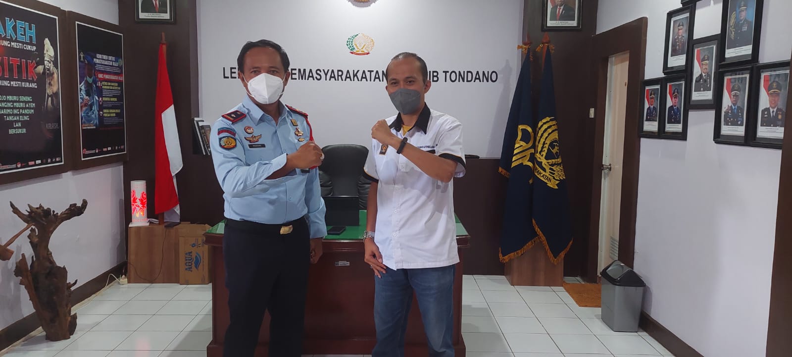 Kalapas II B Tondano Margono saat menerima Silahturahmi Bidang Advokasi dan Pembelaan Wartawan PWI Sulut